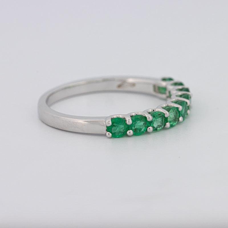 Green Emerald Half Eternity Band - ZIZOV DIAMONDS