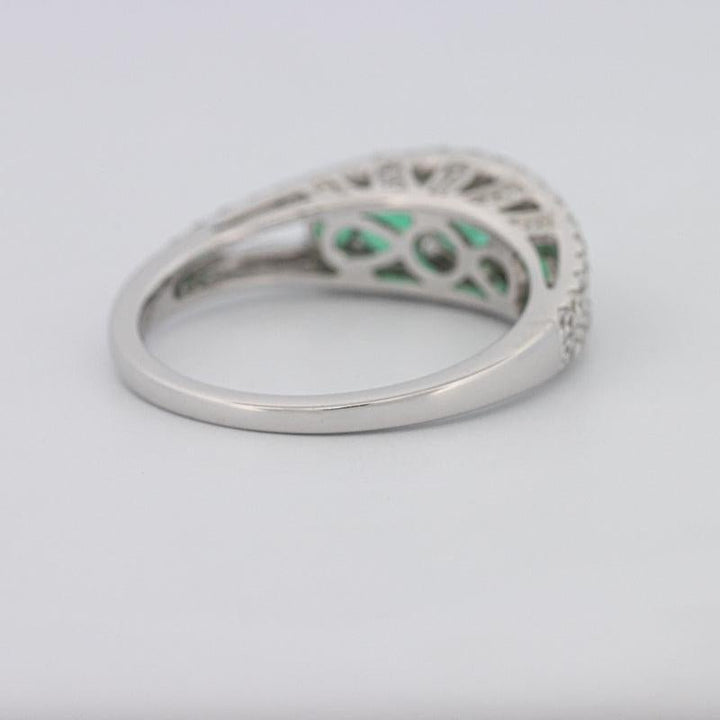 Green Emerald Split Band - ZIZOV DIAMONDS