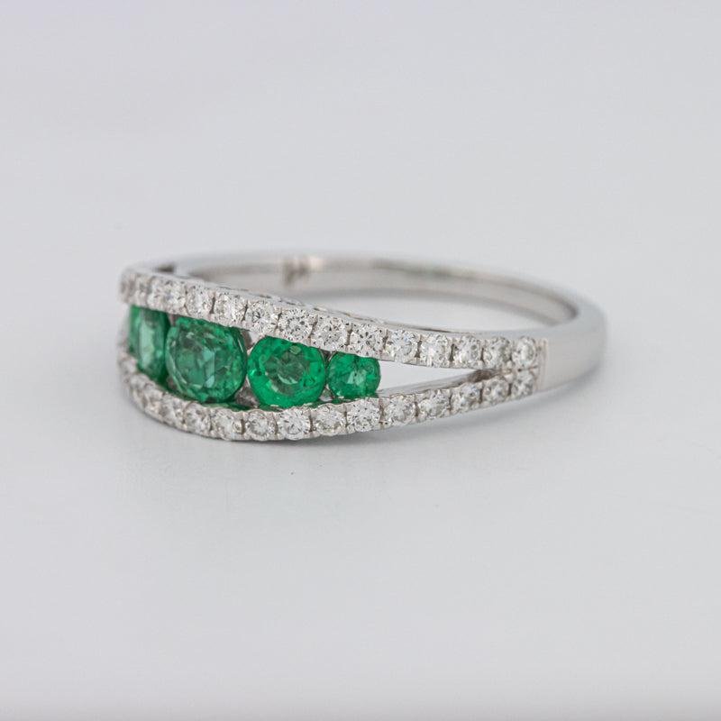 Green Emerald Split Band - ZIZOV DIAMONDS