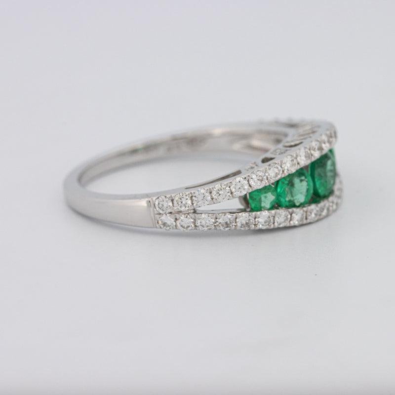 Green Emerald Split Band - ZIZOV DIAMONDS