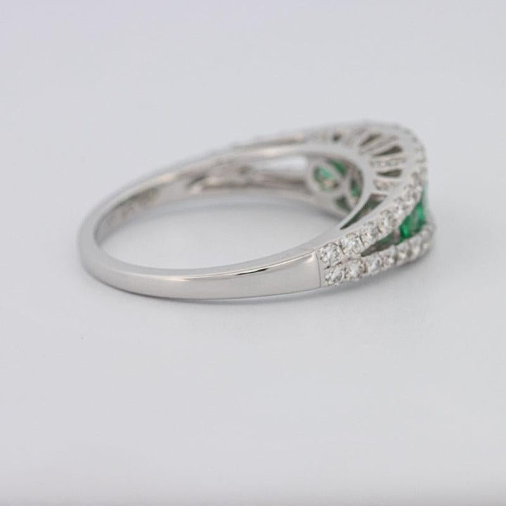 Green Emerald Split Band - ZIZOV DIAMONDS