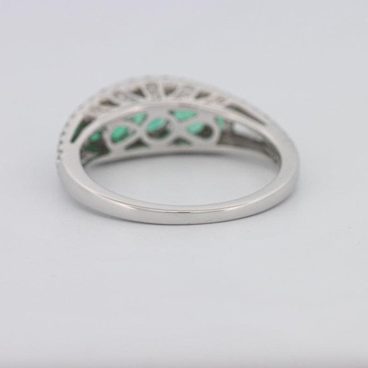 Green Emerald Split Band - ZIZOV DIAMONDS
