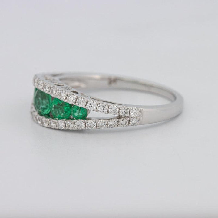 Green Emerald Split Band - ZIZOV DIAMONDS