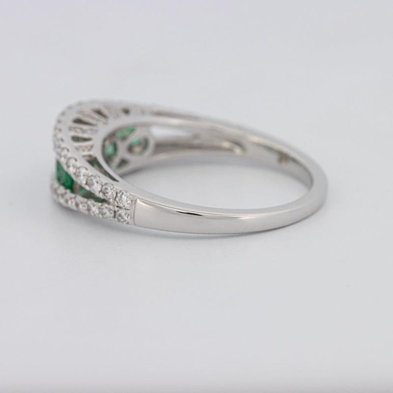 Green Emerald Split Band - ZIZOV DIAMONDS