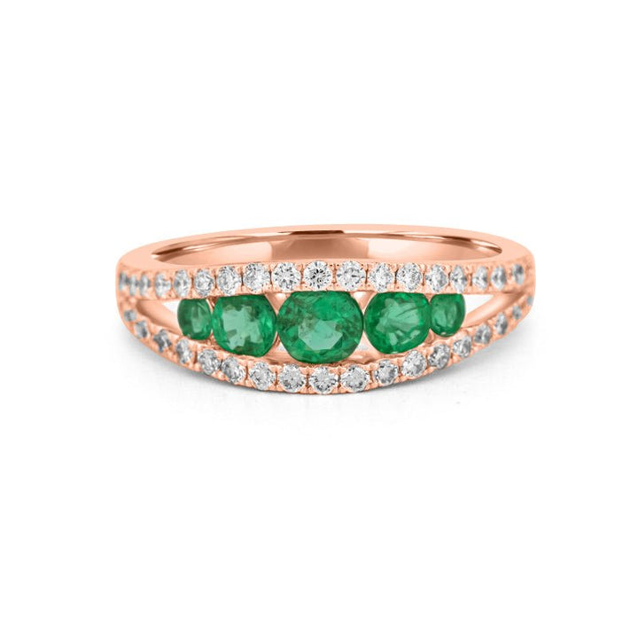 Green Emerald Split Band - ZIZOV DIAMONDS