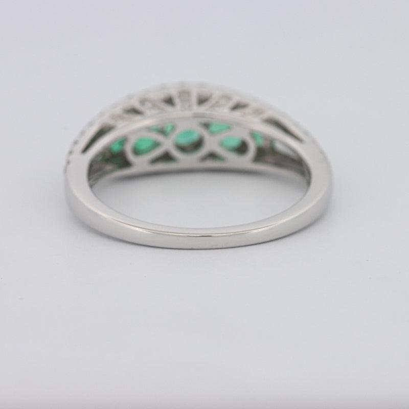 Green Emerald Split Band - ZIZOV DIAMONDS