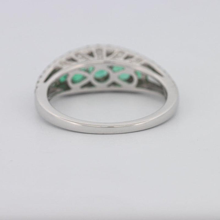 Green Emerald Split Band - ZIZOV DIAMONDS