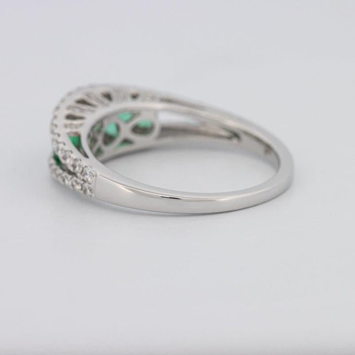 Green Emerald Split Band - ZIZOV DIAMONDS