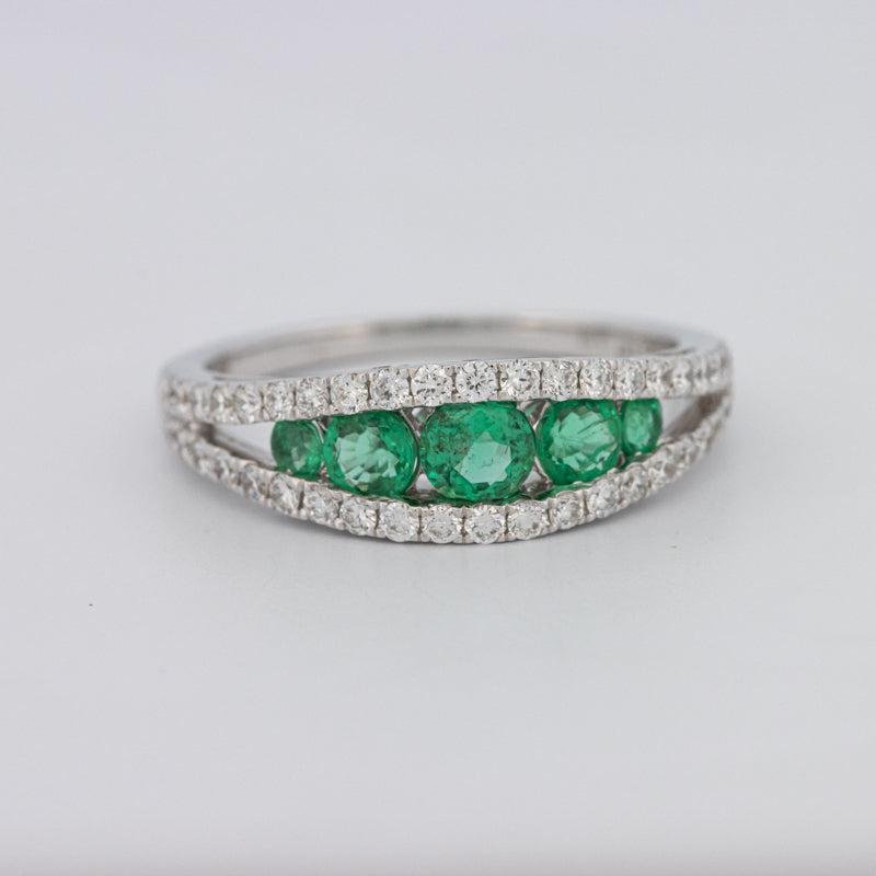 Green Emerald Split Band - ZIZOV DIAMONDS