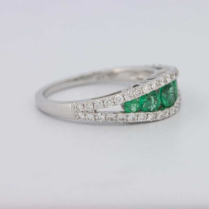Green Emerald Split Band - ZIZOV DIAMONDS