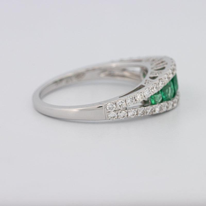 Green Emerald Split Band - ZIZOV DIAMONDS