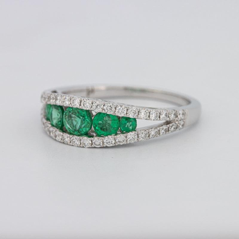 Green Emerald Split Band - ZIZOV DIAMONDS