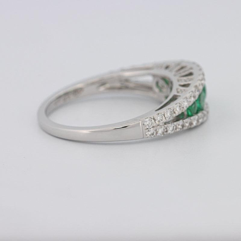 Green Emerald Split Band - ZIZOV DIAMONDS