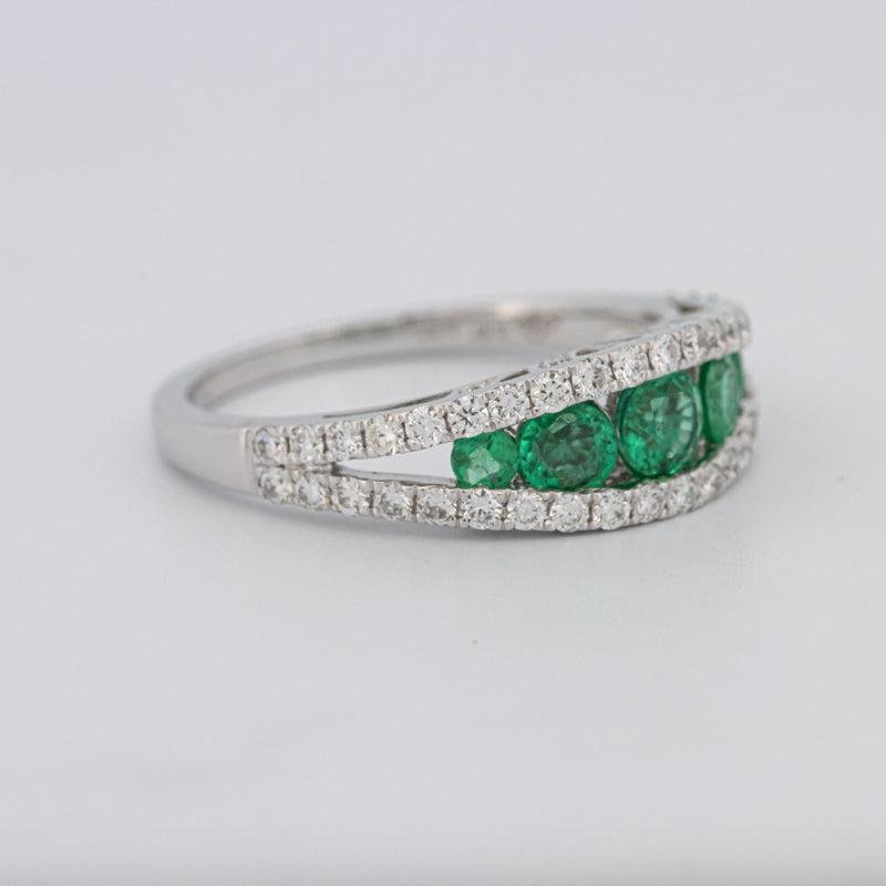 Green Emerald Split Band - ZIZOV DIAMONDS