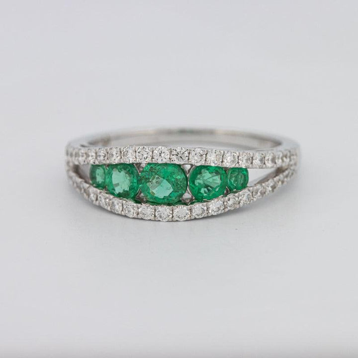 Green Emerald Split Band - ZIZOV DIAMONDS