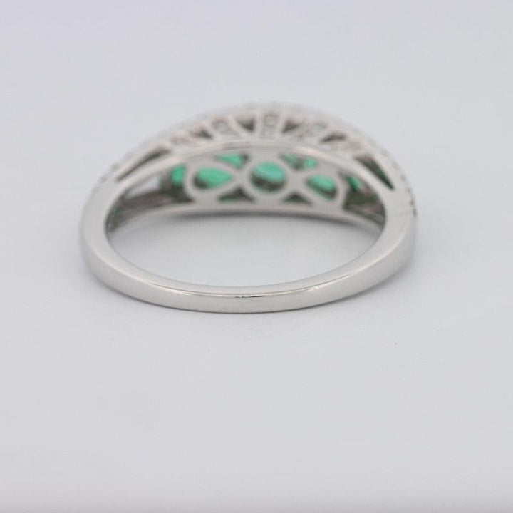 Green Emerald Split Band - ZIZOV DIAMONDS