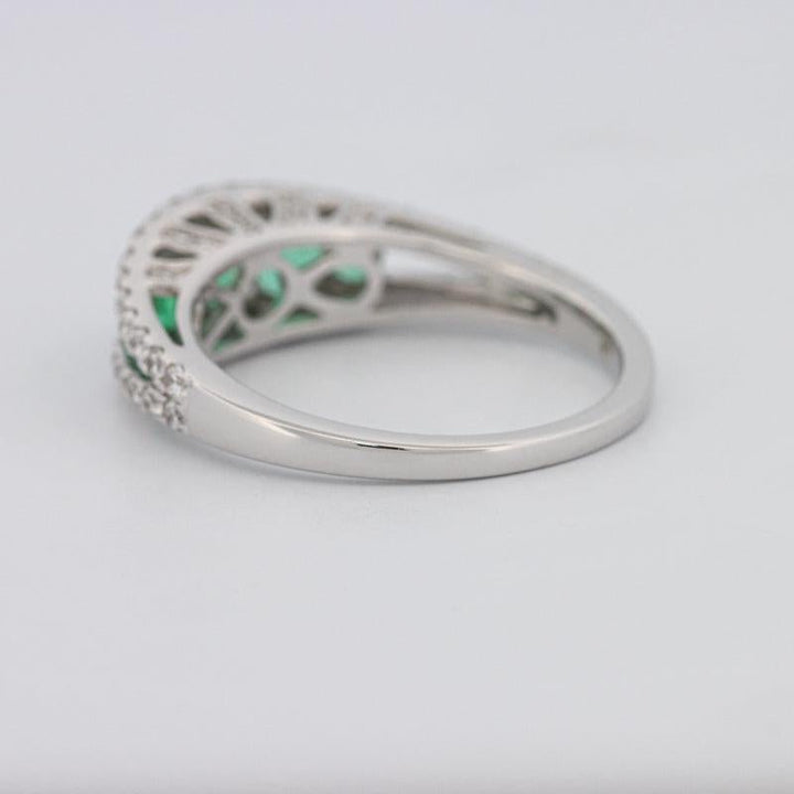 Green Emerald Split Band - ZIZOV DIAMONDS