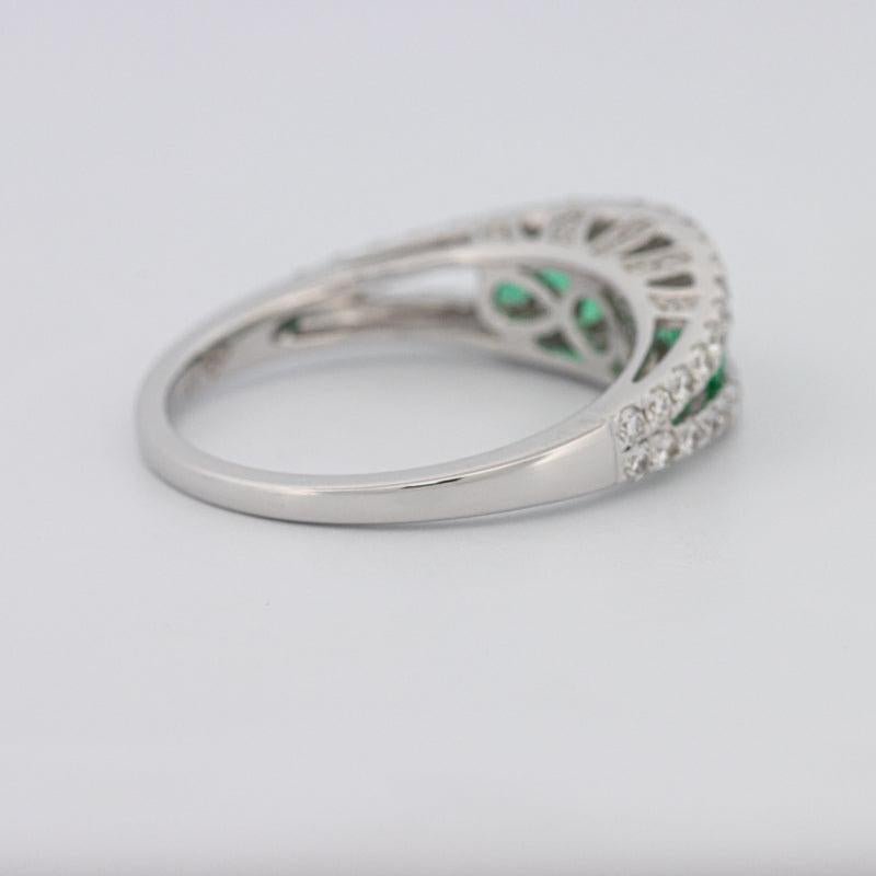 Green Emerald Split Band - ZIZOV DIAMONDS