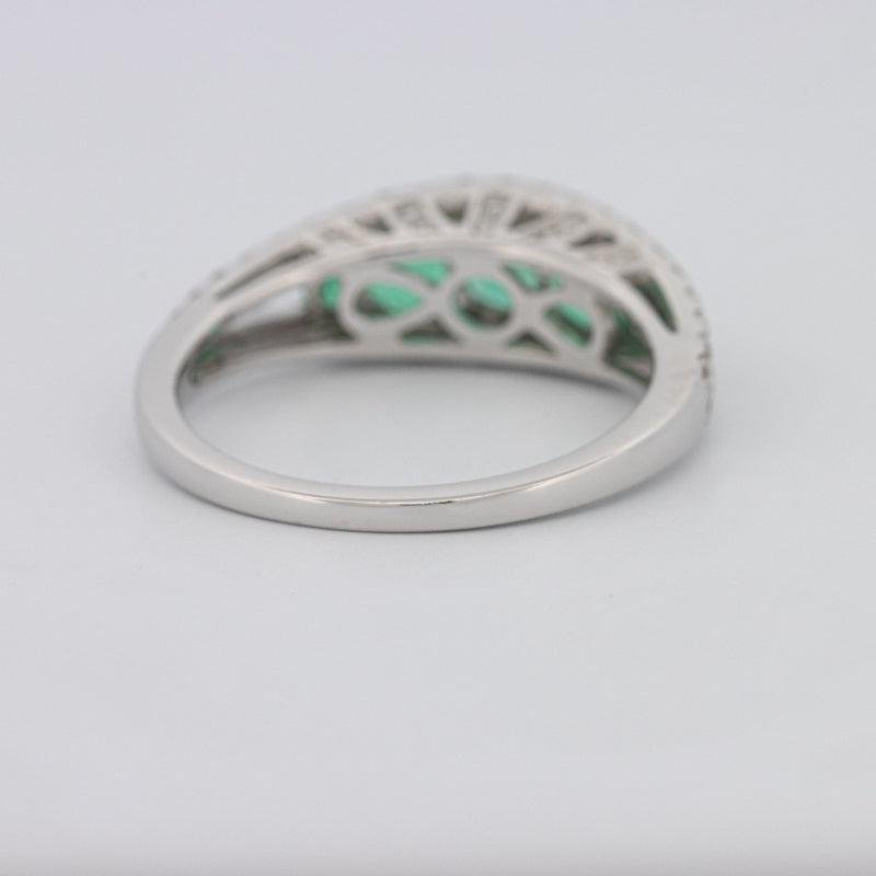 Green Emerald Split Band - ZIZOV DIAMONDS