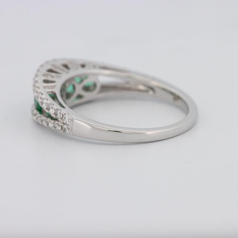 Green Emerald Split Band - ZIZOV DIAMONDS