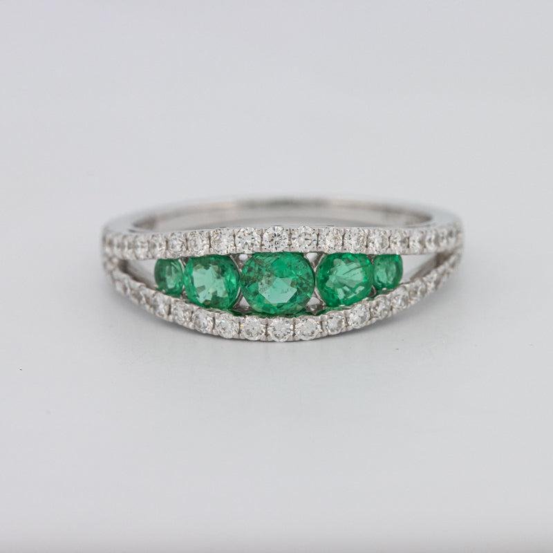 Green Emerald Split Band - ZIZOV DIAMONDS