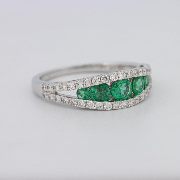 Green Emerald Split Band - ZIZOV DIAMONDS