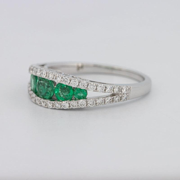 Green Emerald Split Band - ZIZOV DIAMONDS