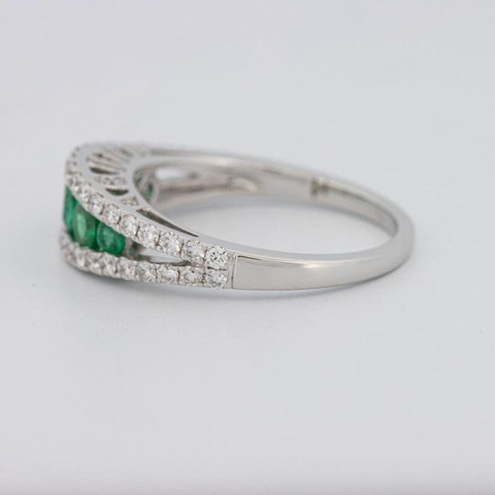 Green Emerald Split Band - ZIZOV DIAMONDS