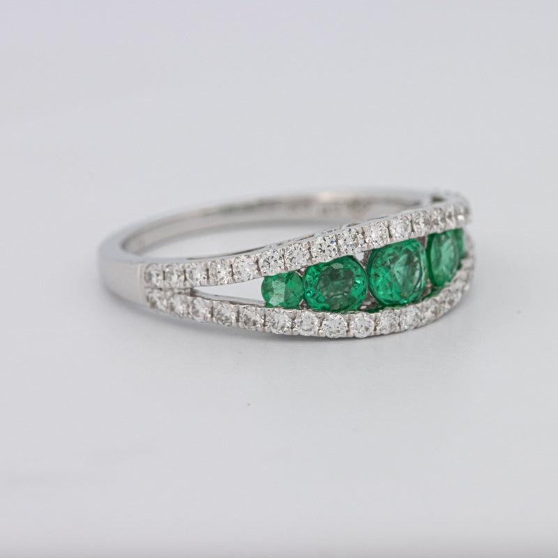 Green Emerald Split Band - ZIZOV DIAMONDS