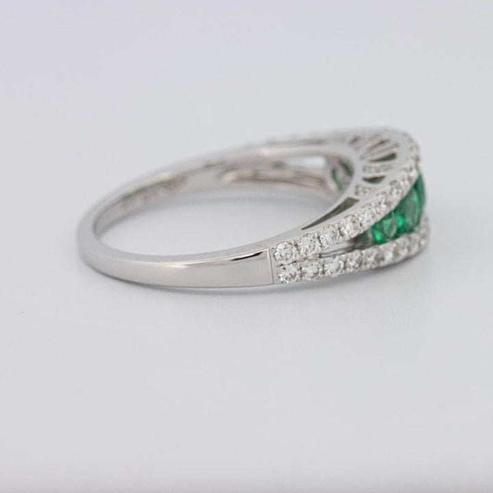 Green Emerald Split Band - ZIZOV DIAMONDS