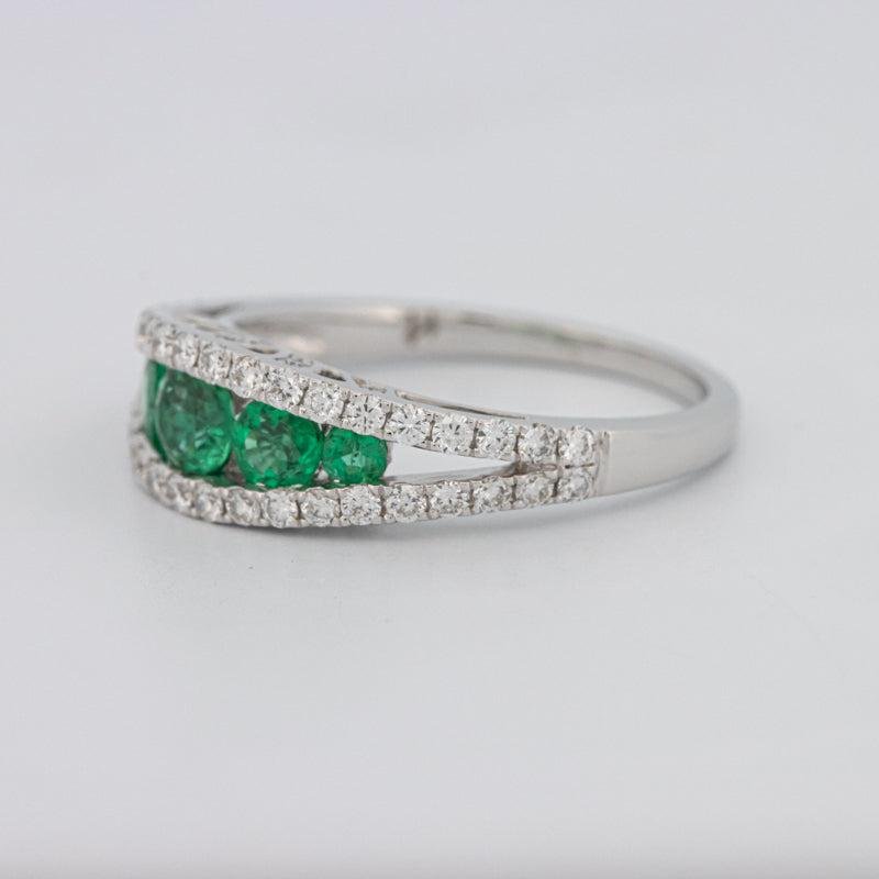 Green Emerald Split Band - ZIZOV DIAMONDS
