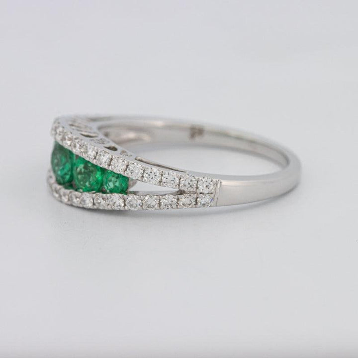 Green Emerald Split Band - ZIZOV DIAMONDS