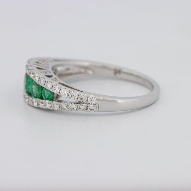 Green Emerald Split Band - ZIZOV DIAMONDS