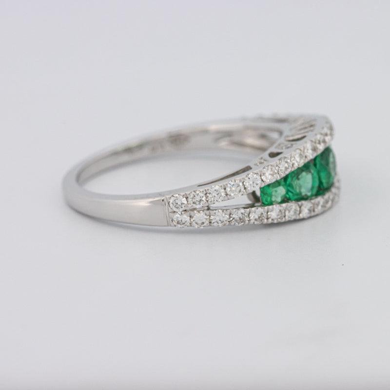 Green Emerald Split Band - ZIZOV DIAMONDS