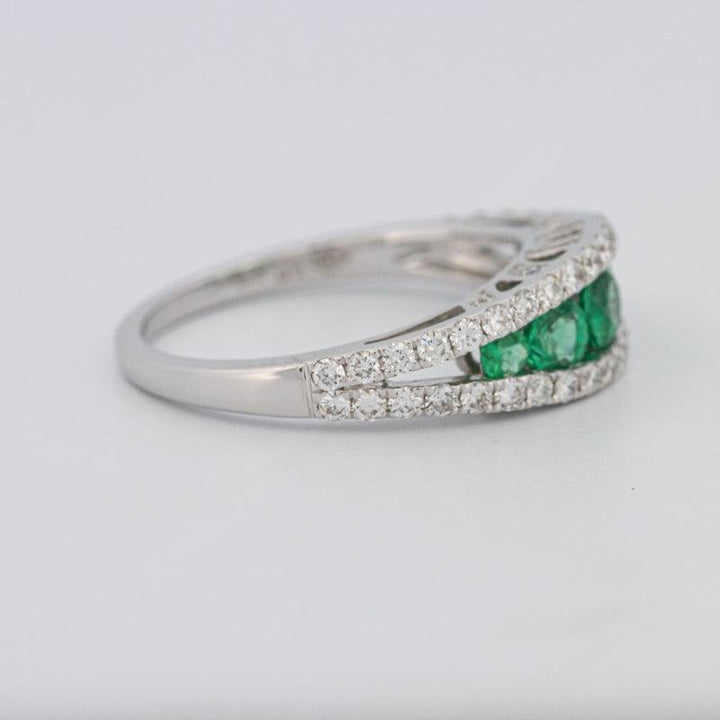 Green Emerald Split Band - ZIZOV DIAMONDS