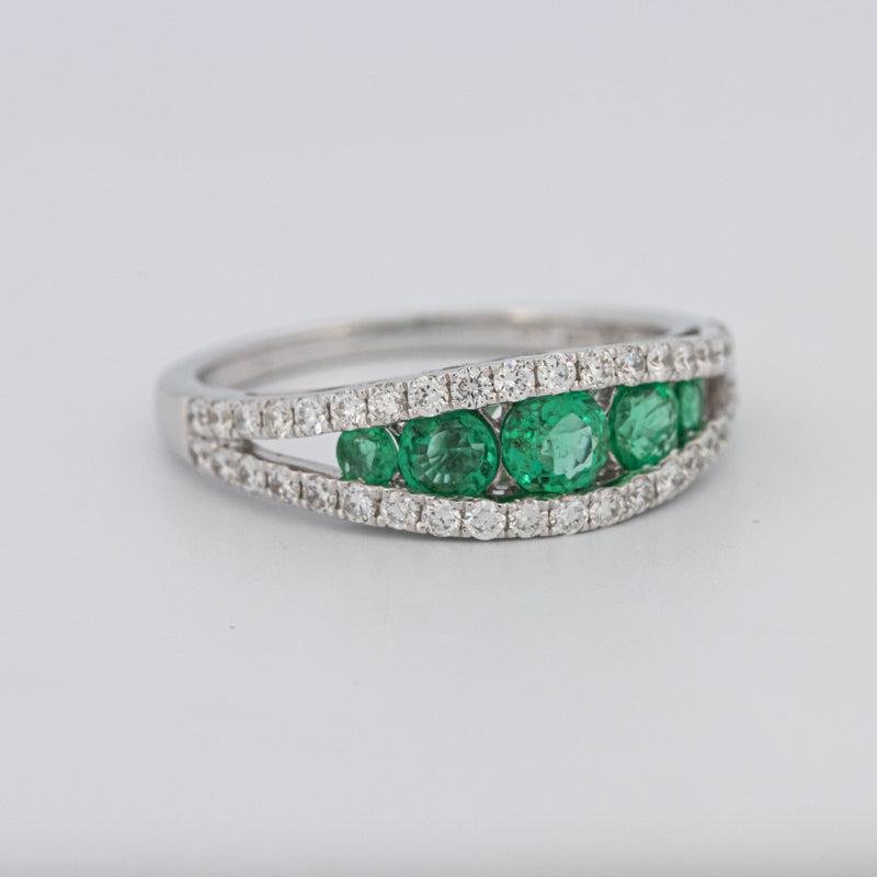 Green Emerald Split Band - ZIZOV DIAMONDS