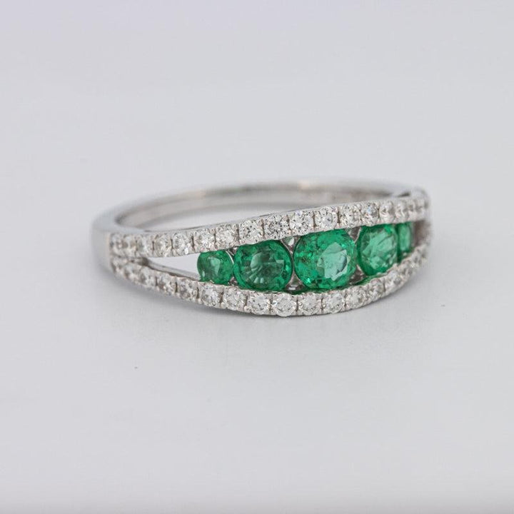 Green Emerald Split Band - ZIZOV DIAMONDS
