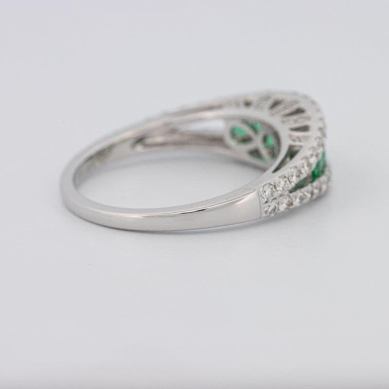 Green Emerald Split Band - ZIZOV DIAMONDS