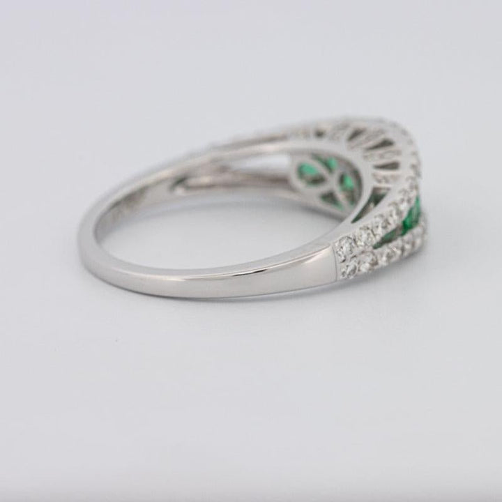 Green Emerald Split Band - ZIZOV DIAMONDS