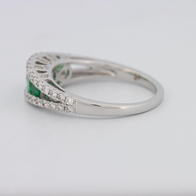 Green Emerald Split Band - ZIZOV DIAMONDS