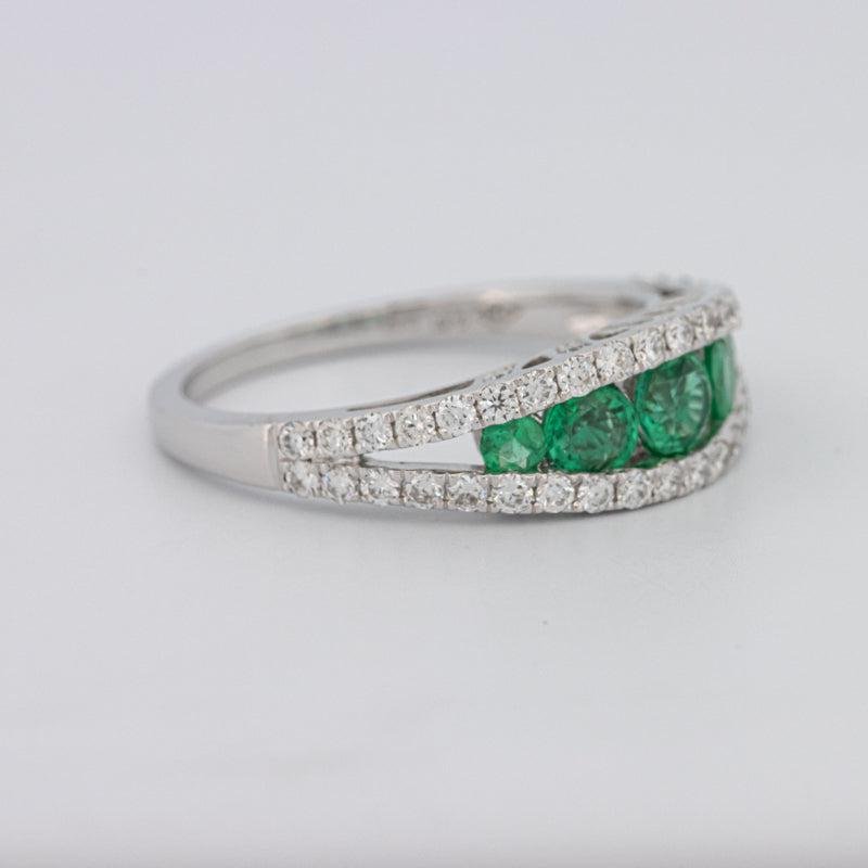 Green Emerald Split Band - ZIZOV DIAMONDS