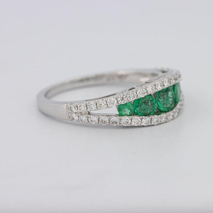 Green Emerald Split Band - ZIZOV DIAMONDS