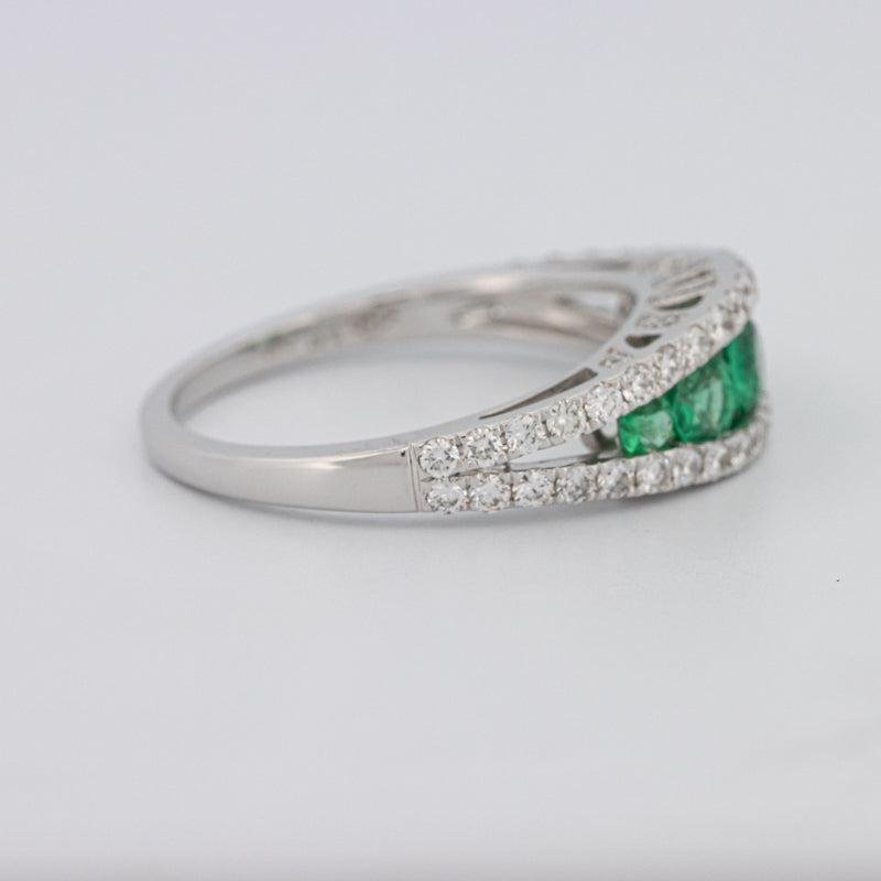 Green Emerald Split Band - ZIZOV DIAMONDS
