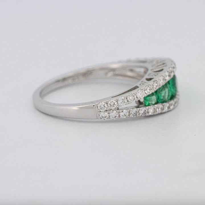 Green Emerald Split Band - ZIZOV DIAMONDS
