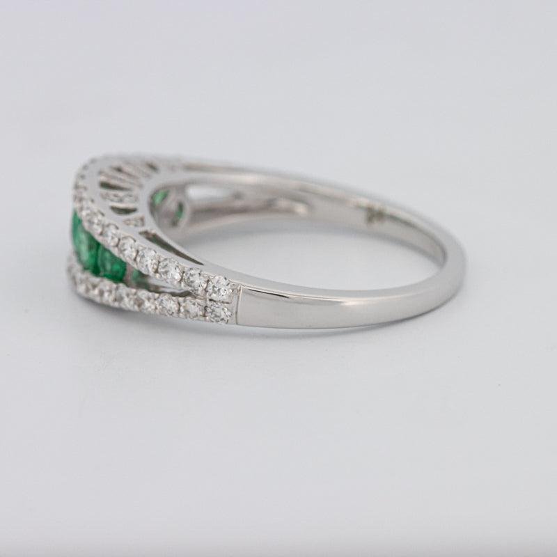 Green Emerald Split Band - ZIZOV DIAMONDS