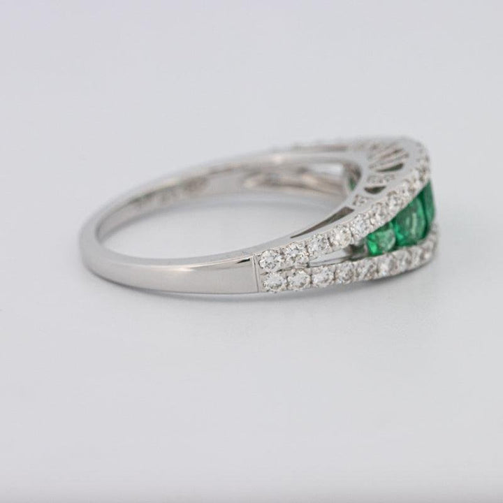 Green Emerald Split Band - ZIZOV DIAMONDS