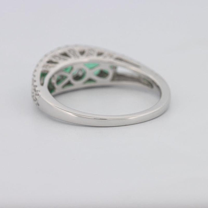 Green Emerald Split Band - ZIZOV DIAMONDS