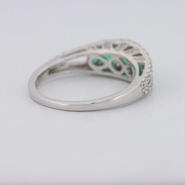 Green Emerald Split Band - ZIZOV DIAMONDS