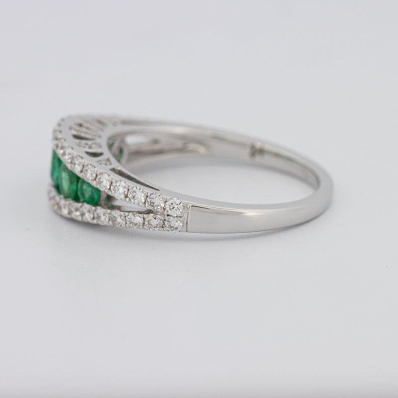 Green Emerald Split Band - ZIZOV DIAMONDS