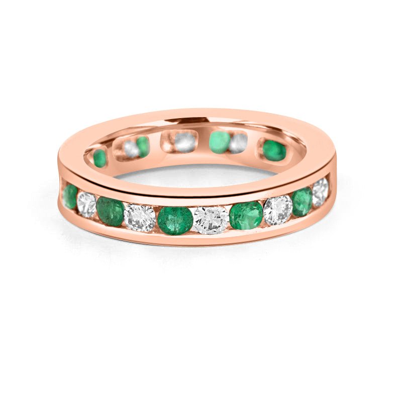 Green Emerald/Diamond Eternity Band - ZIZOV DIAMONDS